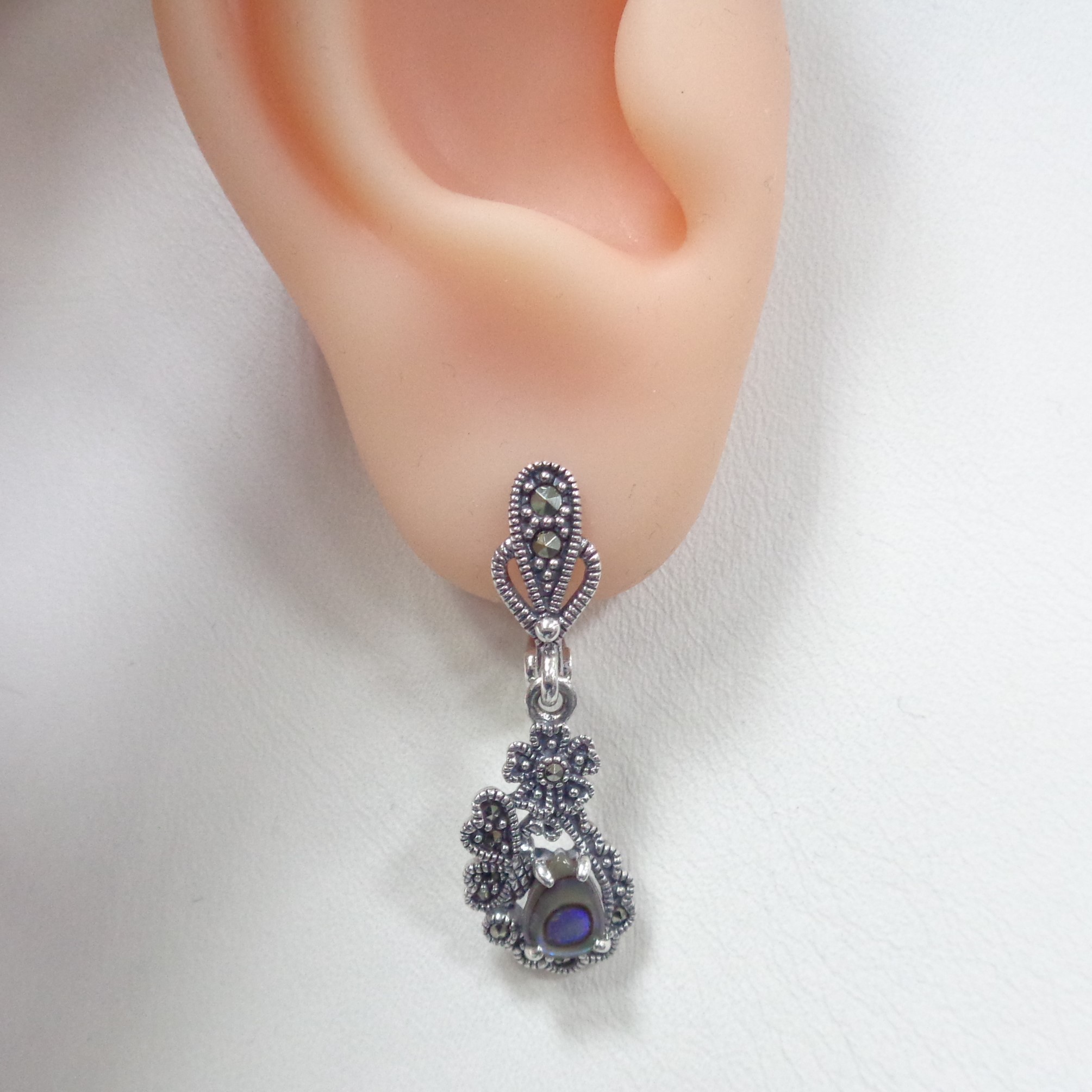 Серебряные серьги с перламутром абалон